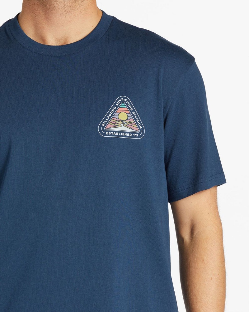 Dark Blue Men's Billabong Rockies Short Sleeve T-Shirt | 795243KXL