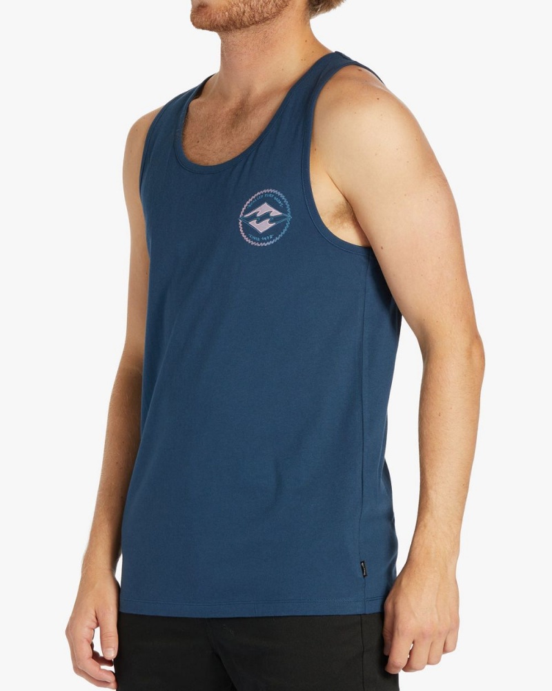 Dark Blue Men's Billabong Rotor Diamond Tanks | 031642ADO