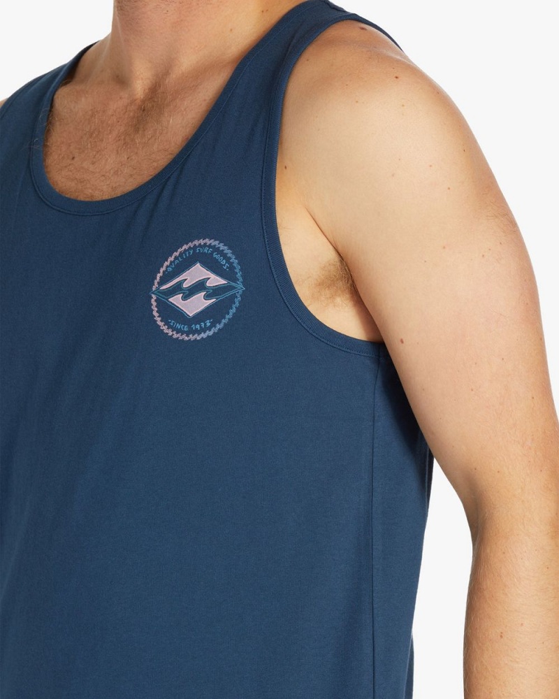 Dark Blue Men's Billabong Rotor Diamond Tanks | 031642ADO