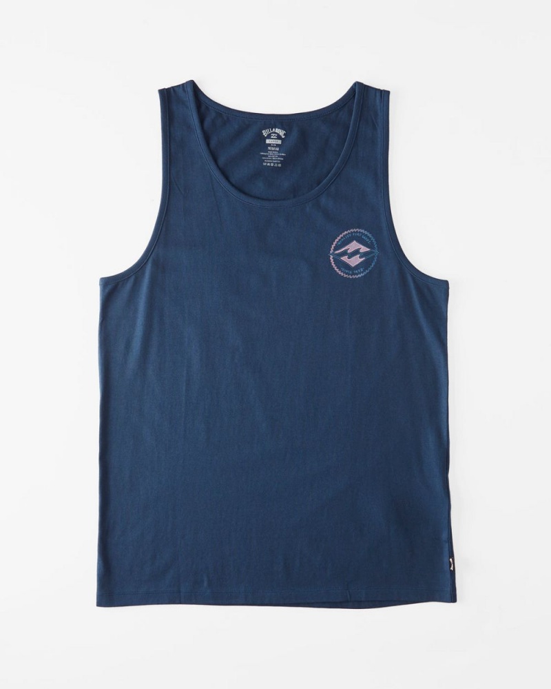 Dark Blue Men's Billabong Rotor Diamond Tanks | 031642ADO