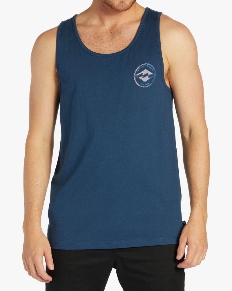 Dark Blue Men\'s Billabong Rotor Diamond Tanks | 031642ADO