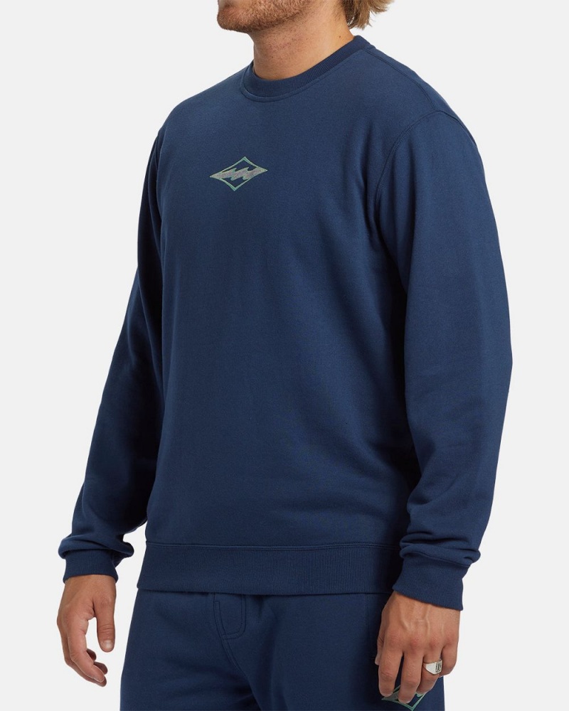 Dark Blue Men's Billabong Shorebird Crew Sweatshirt | 863729RUM