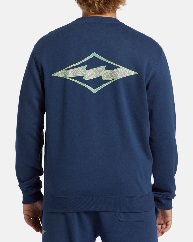 Dark Blue Men's Billabong Shorebird Crew Sweatshirt | 863729RUM