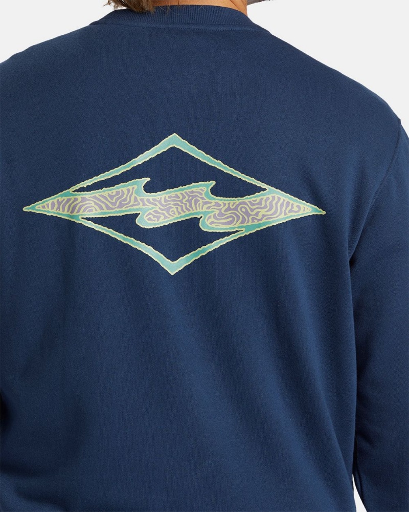 Dark Blue Men's Billabong Shorebird Crew Sweatshirt | 863729RUM