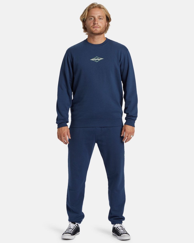 Dark Blue Men's Billabong Shorebird Crew Sweatshirt | 863729RUM