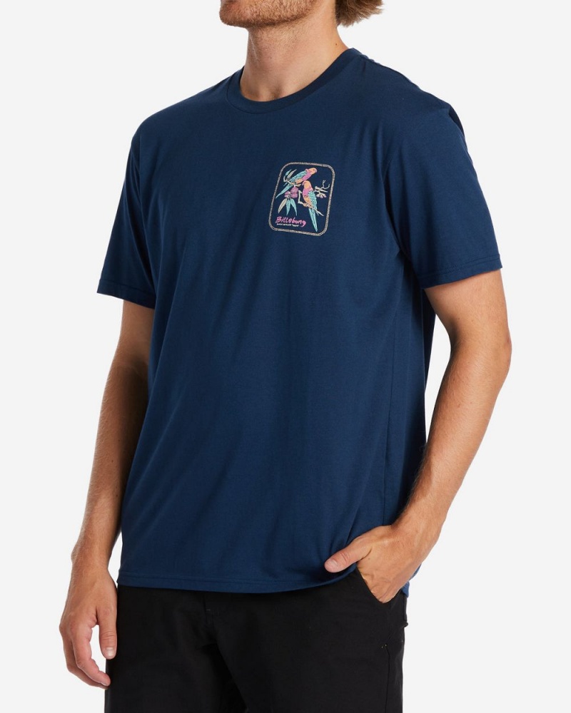 Dark Blue Men's Billabong Social T-Shirt | 681394SCM