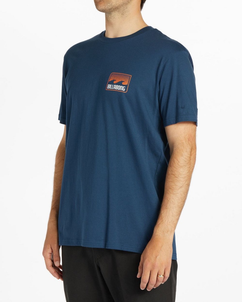 Dark Blue Men's Billabong Walled Short Sleeve T-Shirt | 703215HZE