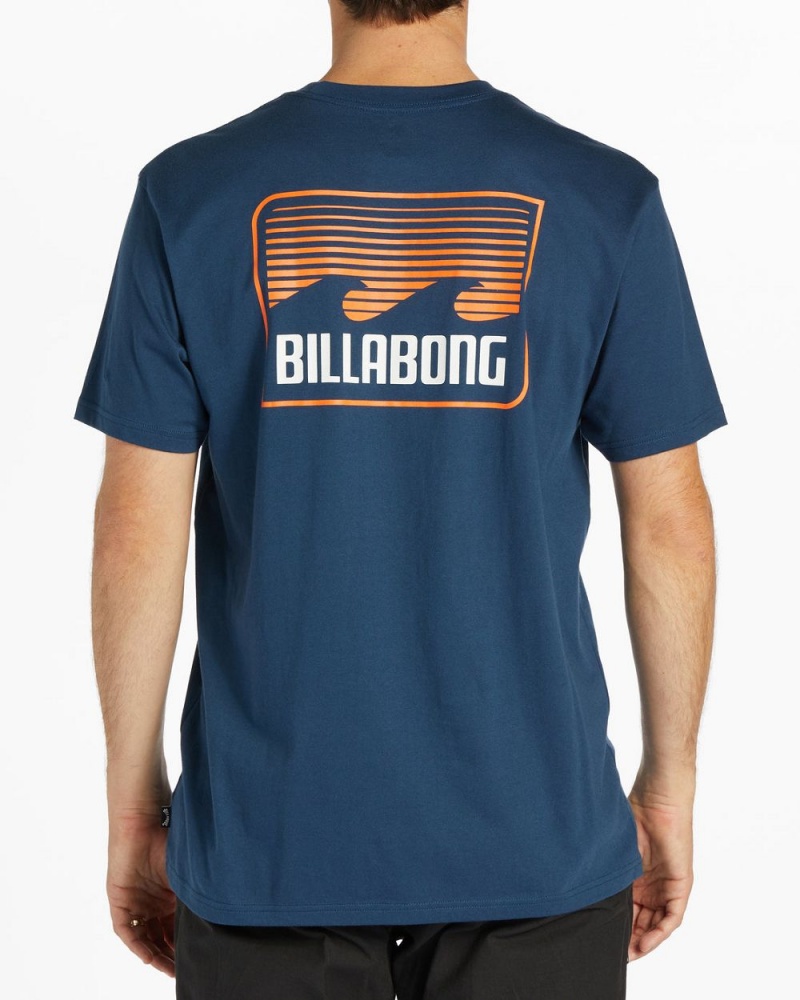 Dark Blue Men's Billabong Walled Short Sleeve T-Shirt | 703215HZE