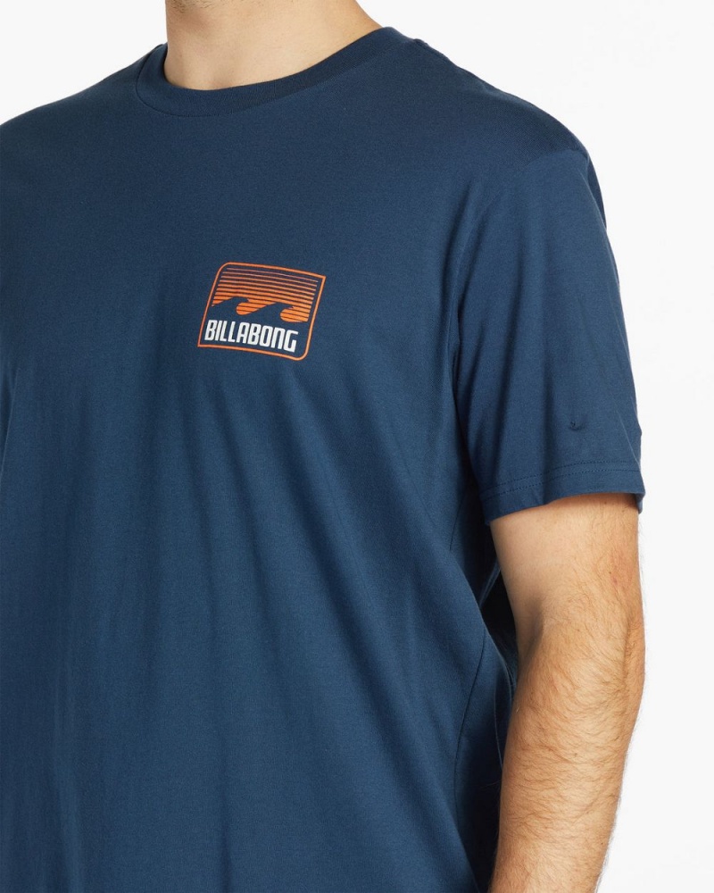 Dark Blue Men's Billabong Walled Short Sleeve T-Shirt | 703215HZE