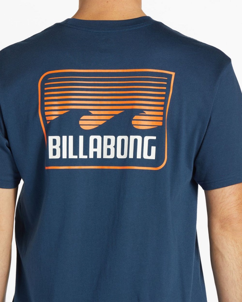 Dark Blue Men's Billabong Walled Short Sleeve T-Shirt | 703215HZE