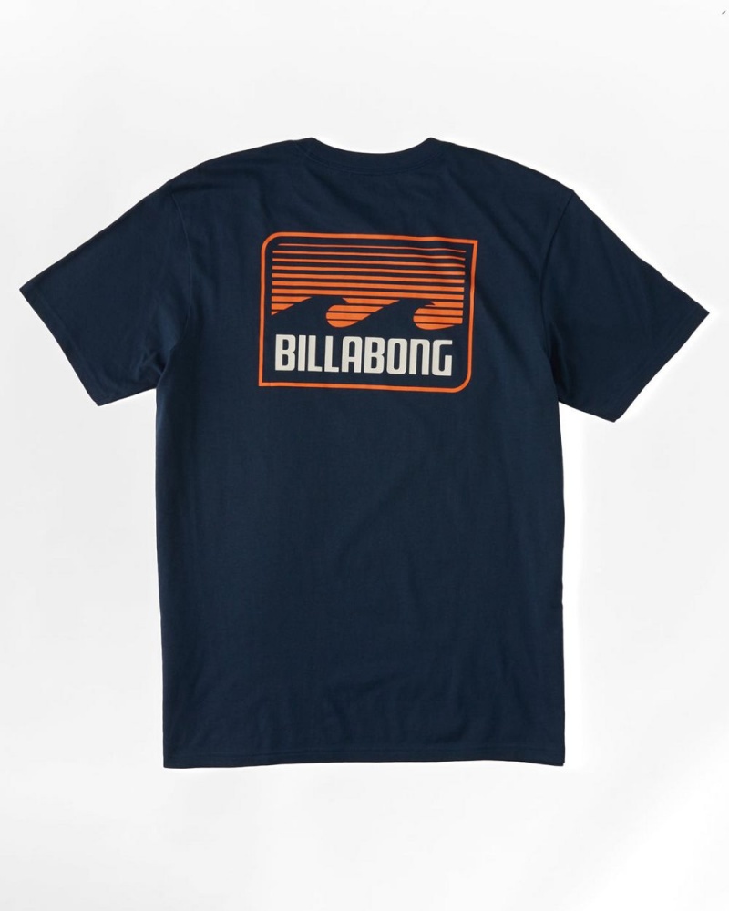 Dark Blue Men's Billabong Walled Short Sleeve T-Shirt | 703215HZE