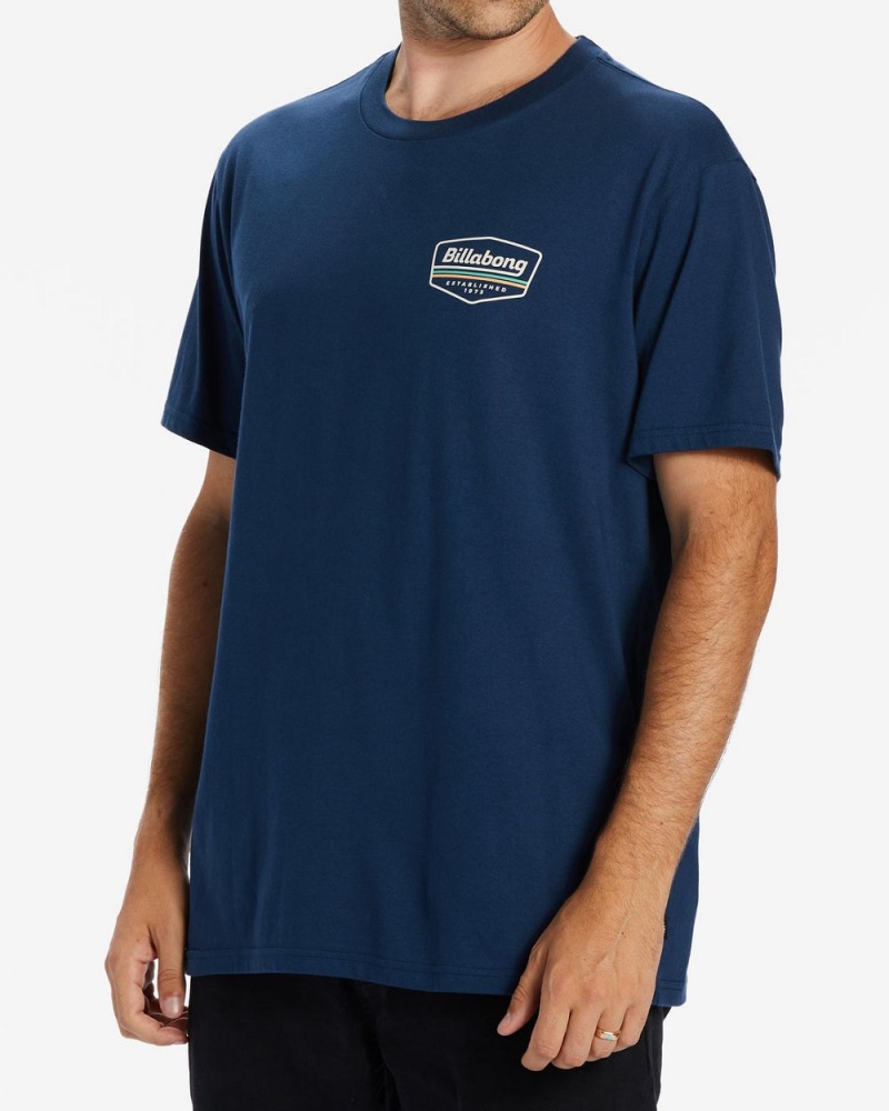 Dark Blue Men's Billabong Walled T-Shirt | 541720EJX