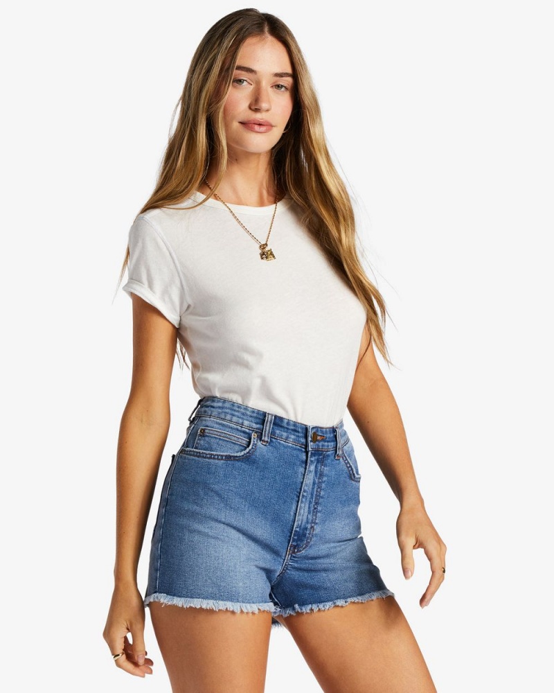 Dark Denim Women's Billabong So Cheeky Denim Shorts | 564190YPM