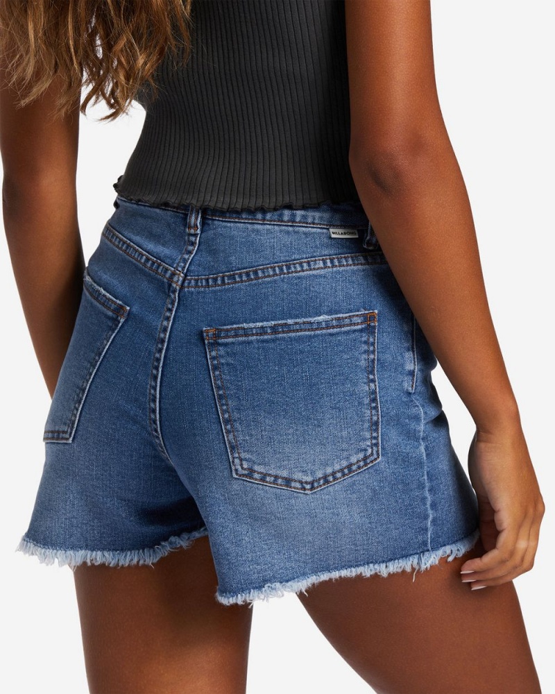 Dark Denim Women's Billabong So Cheeky Denim Shorts | 564190YPM