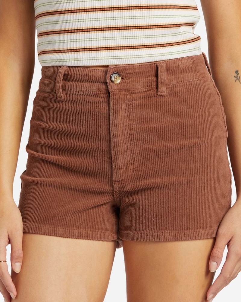 Dark Green Women's Billabong Free Fall Corduroy Shorts | 402791BHQ