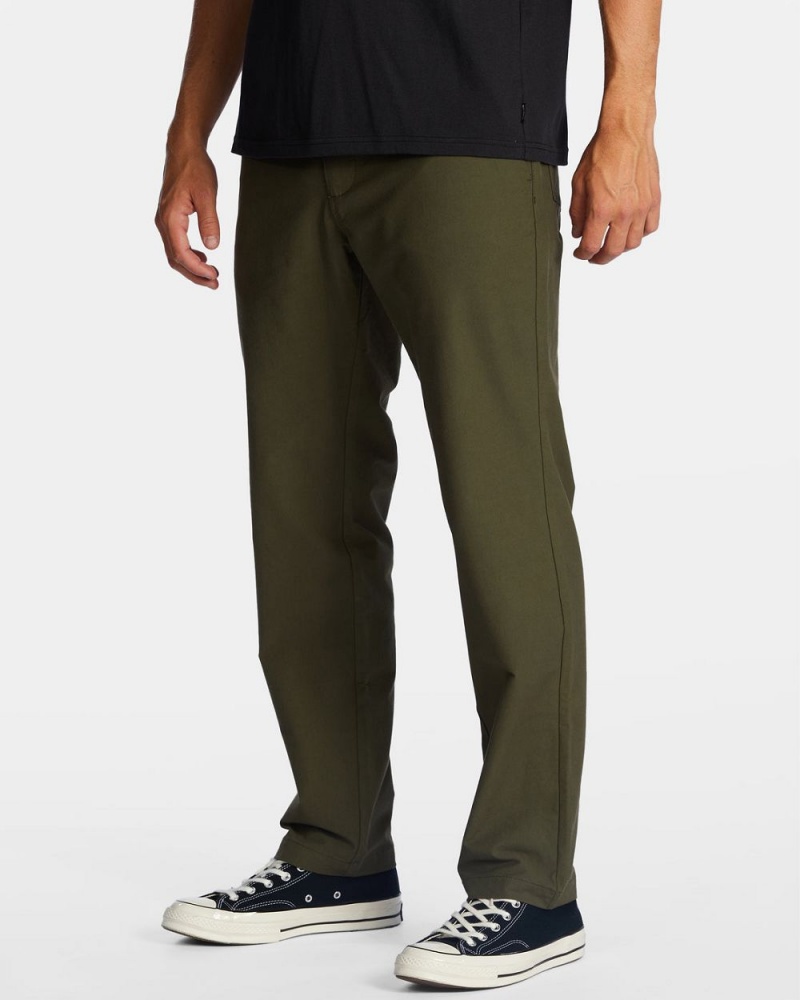 Dark Olive Men's Billabong A/Div Surftrek Plus Organic Elastic Waist Pants | 167294EHB