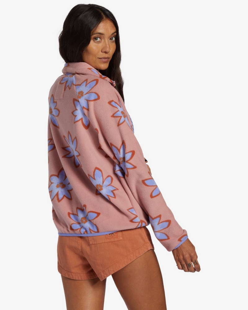 Dawn Pink Women's Billabong Boundary Zip-Up Sweatshirt | 408395KRV