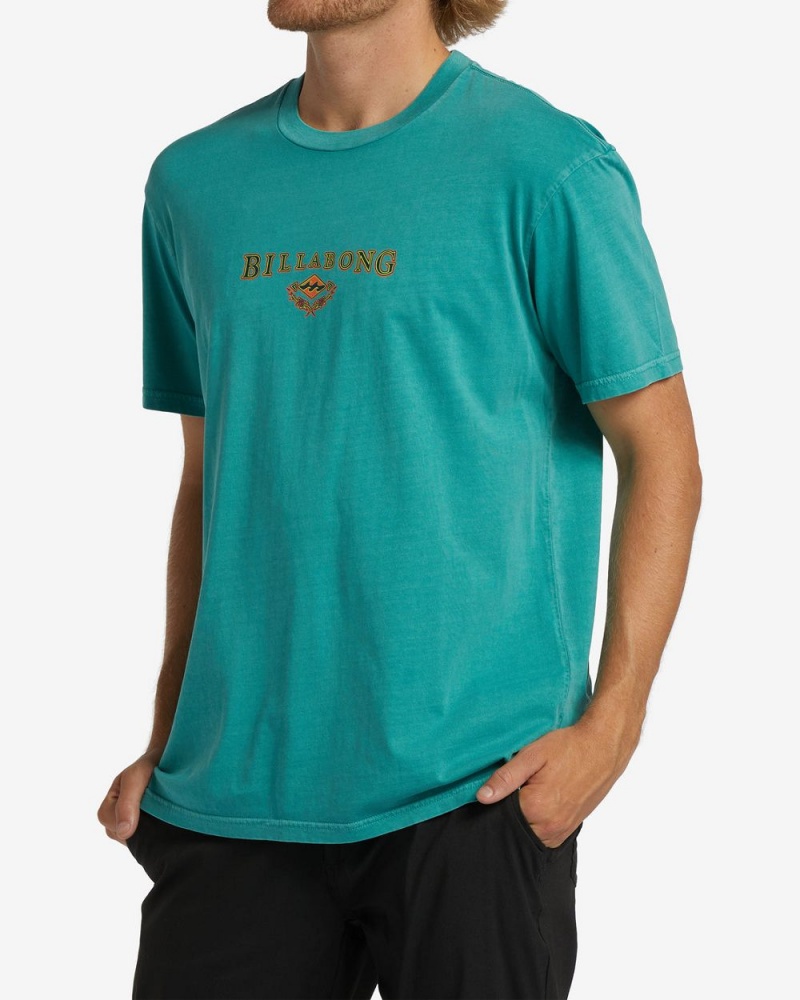 Deep Teal Men's Billabong Diamond Wave Og Short Sleeve Wave Washed T-Shirt | 683429CWH