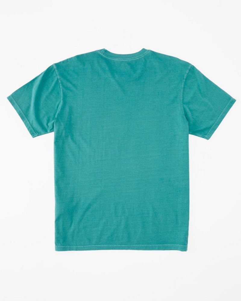 Deep Teal Men's Billabong Diamond Wave Og Short Sleeve Wave Washed T-Shirt | 683429CWH