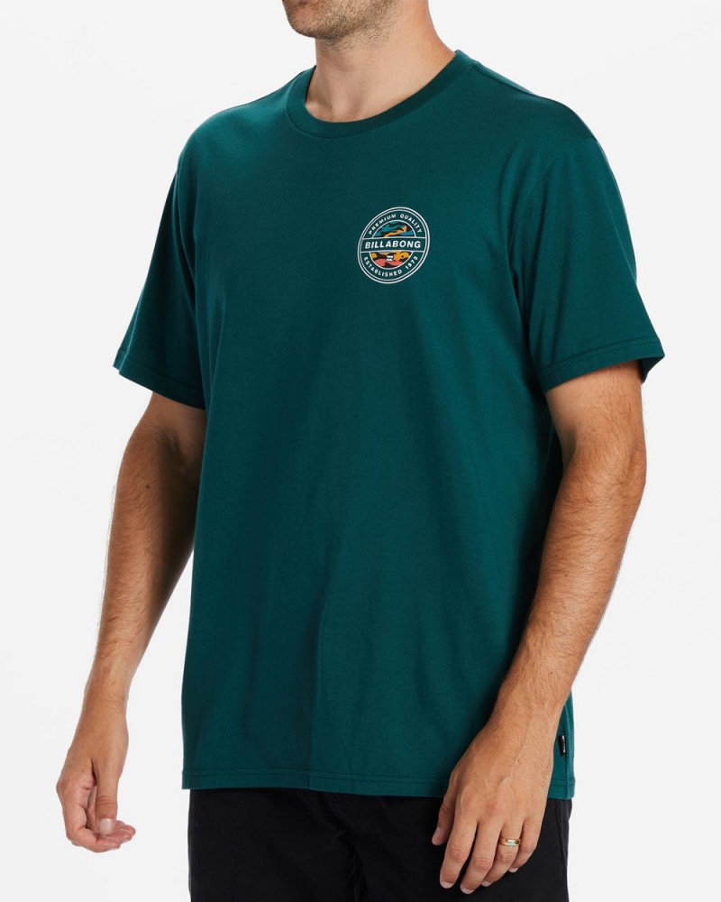 Deep Teal Men's Billabong Rotor T-Shirt | 423186KLN