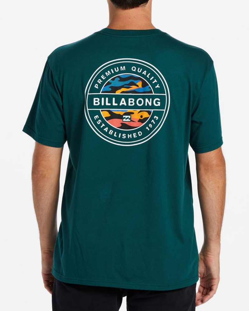 Deep Teal Men's Billabong Rotor T-Shirt | 423186KLN