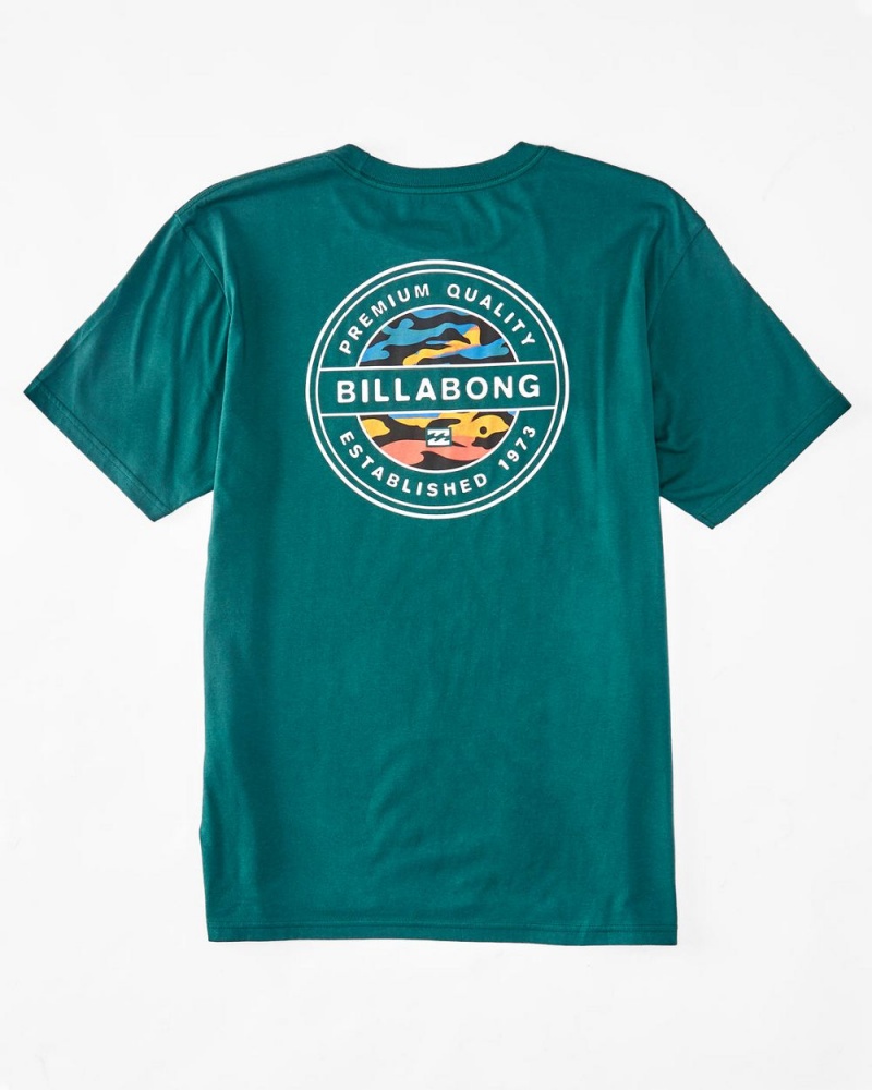 Deep Teal Men's Billabong Rotor T-Shirt | 423186KLN