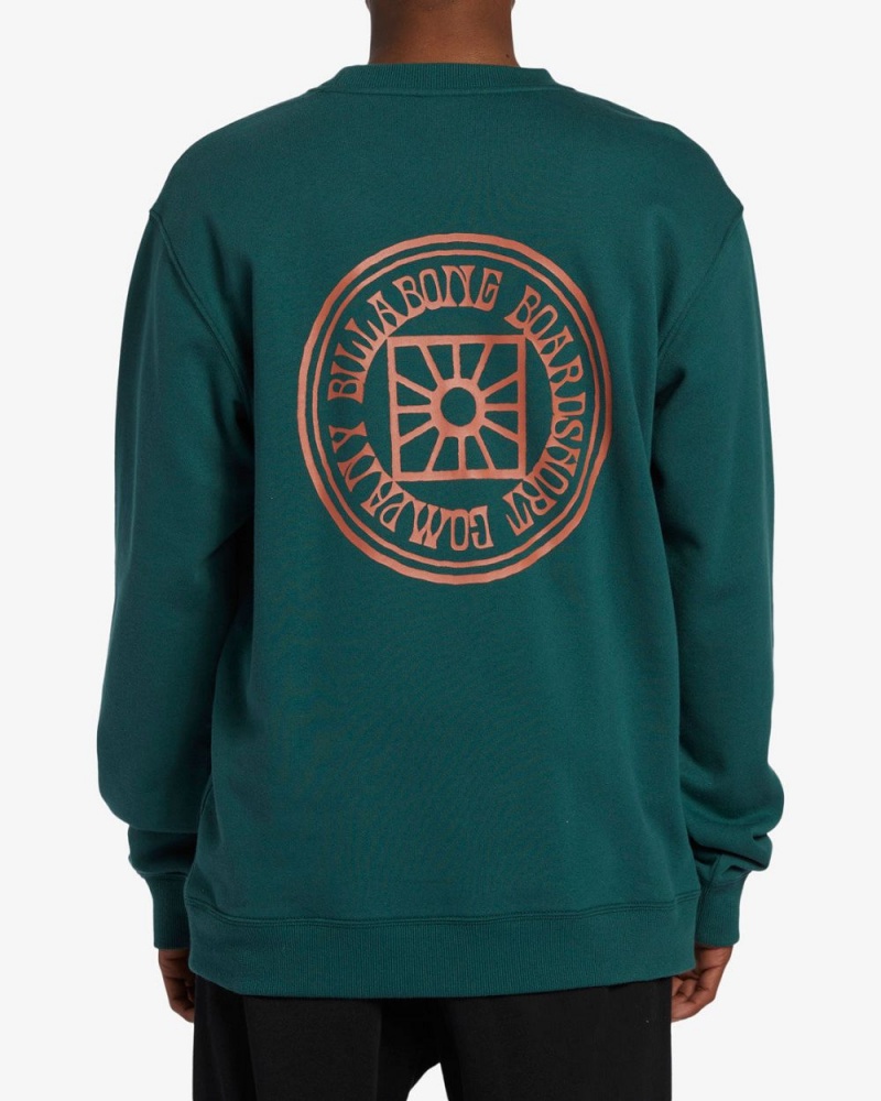 Deep Teal Men's Billabong Short Sands Crew Sweatshirt | 057896WDA