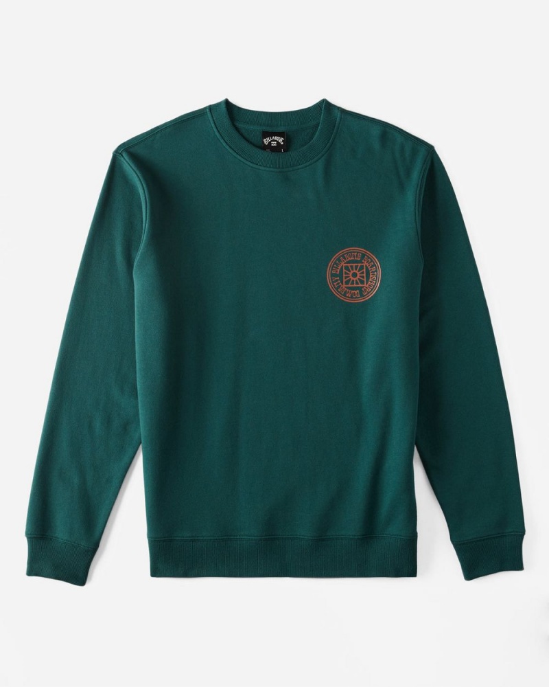 Deep Teal Men's Billabong Short Sands Crew Sweatshirt | 057896WDA