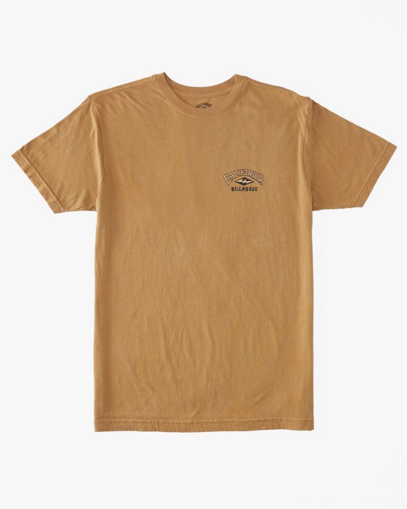 Dusty Gold Men's Billabong Ca Sailing Arch T-Shirt | 530129NXP