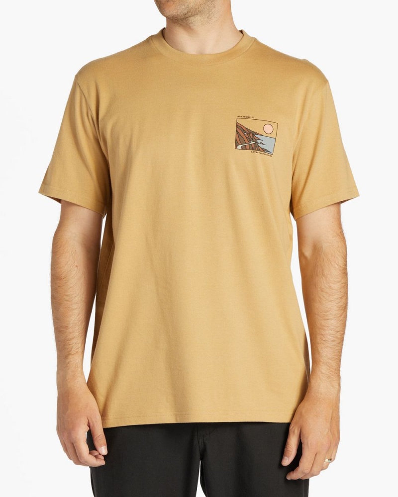 Dusty Gold Men\'s Billabong Gateway Short Sleeve T-Shirt | 680375NOG