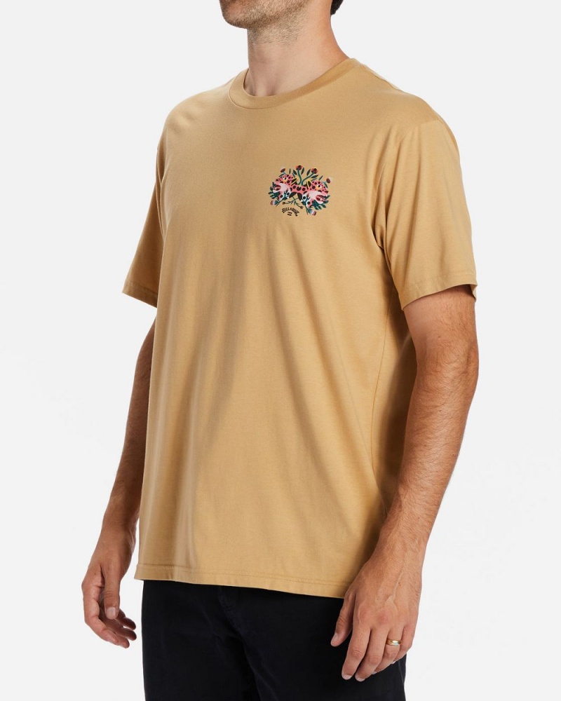 Dusty Gold Men's Billabong Protectores T-Shirt | 765201DNM