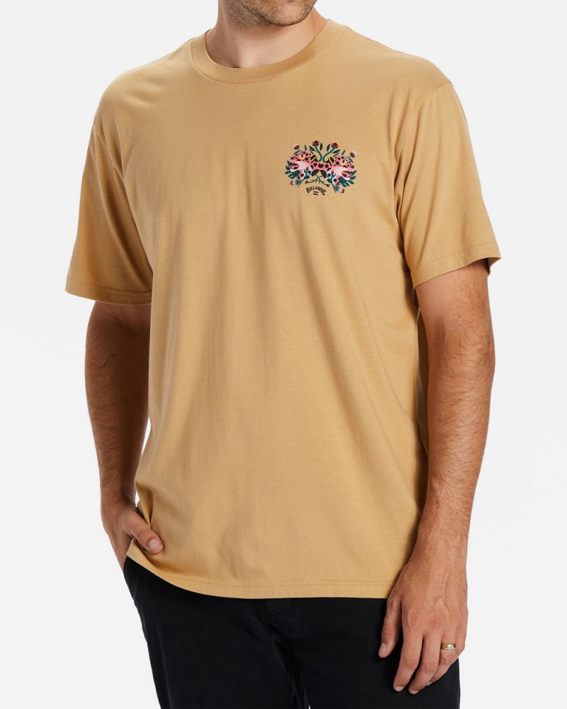 Dusty Gold Men's Billabong Protectores T-Shirt | 765201DNM