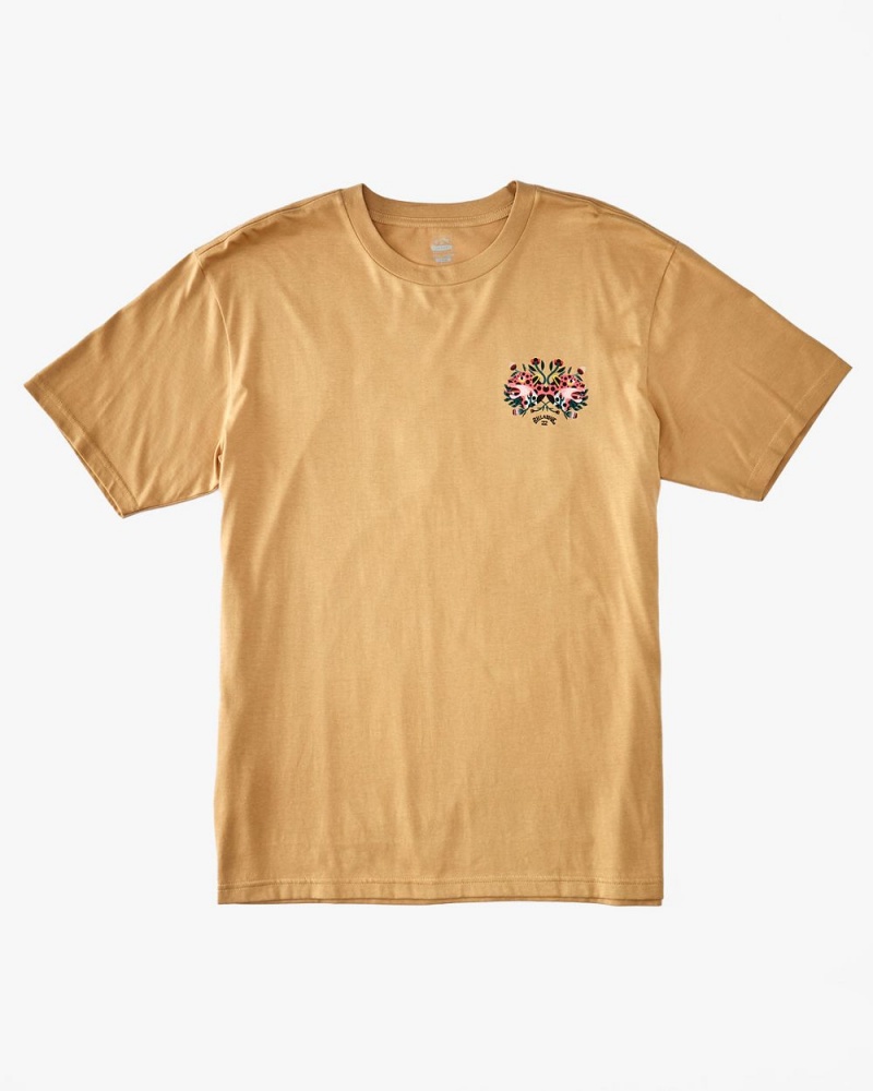 Dusty Gold Men's Billabong Protectores T-Shirt | 765201DNM