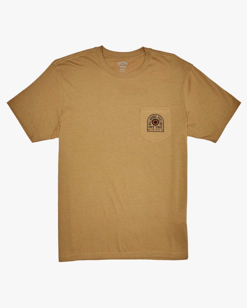 Dusty Gold Men's Billabong Tropics T-Shirt | 859016KWF