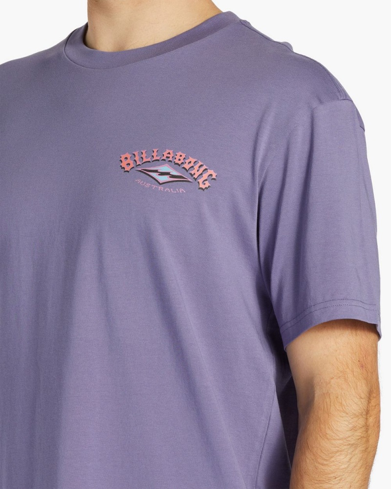 Dusty Grape Men's Billabong A/Div Arch Short Sleeve T-Shirt | 271469XKW