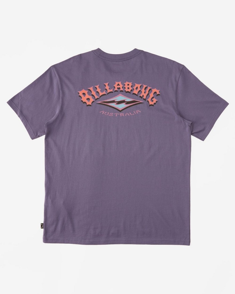 Dusty Grape Men's Billabong A/Div Arch Short Sleeve T-Shirt | 271469XKW