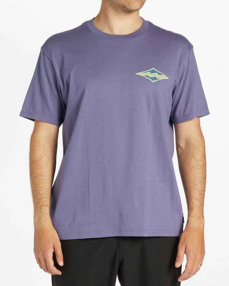 Dusty Grape Men's Billabong Crayon Wave Short Sleeve T-Shirt | 813597BIQ