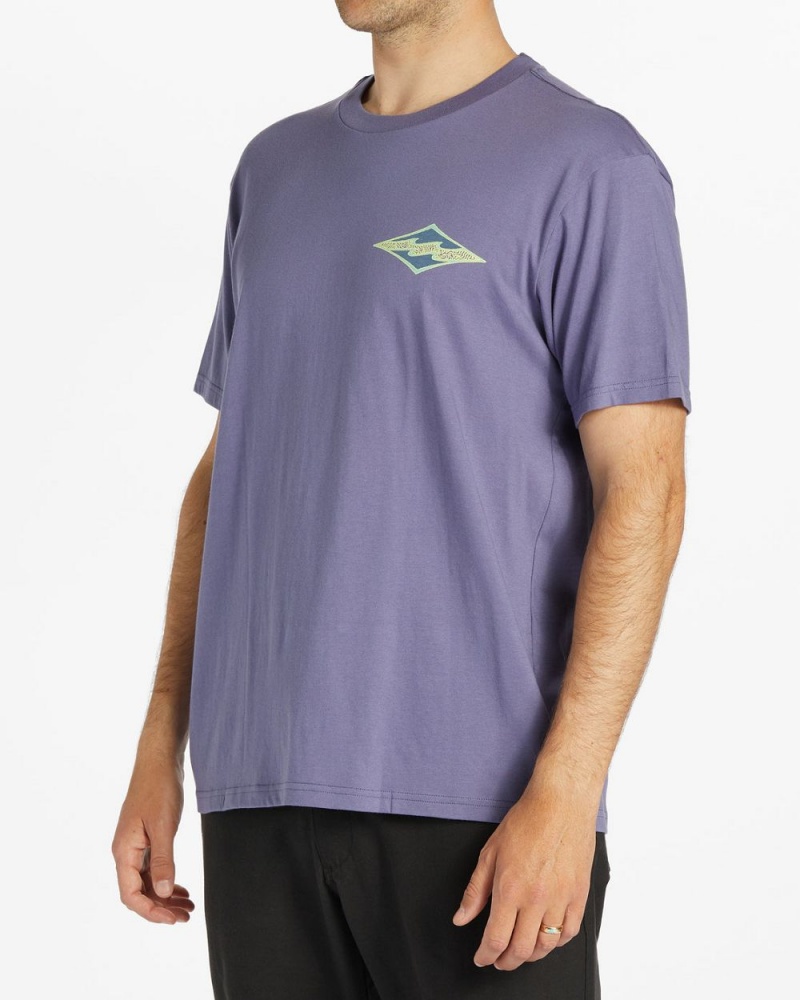 Dusty Grape Men's Billabong Crayon Wave Short Sleeve T-Shirt | 813597BIQ