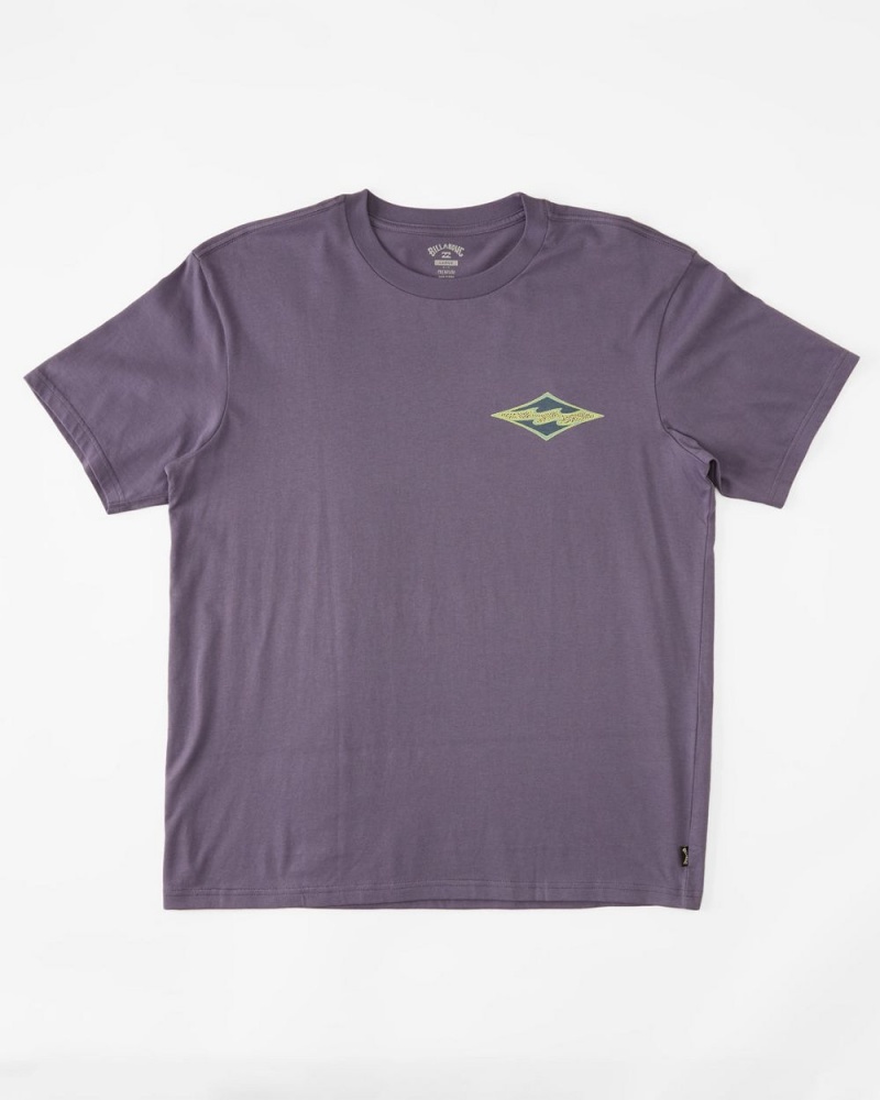 Dusty Grape Men's Billabong Crayon Wave Short Sleeve T-Shirt | 813597BIQ