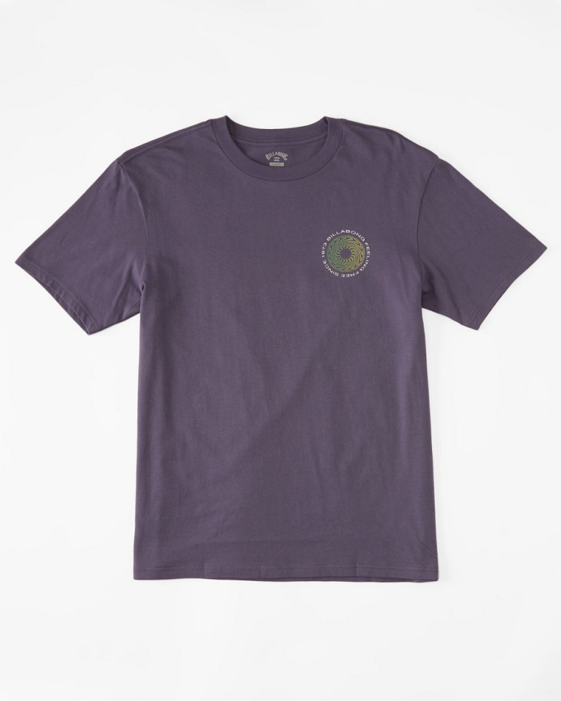 Dusty Grape Men's Billabong Heat Short Sleeve T-Shirt | 517928LCS