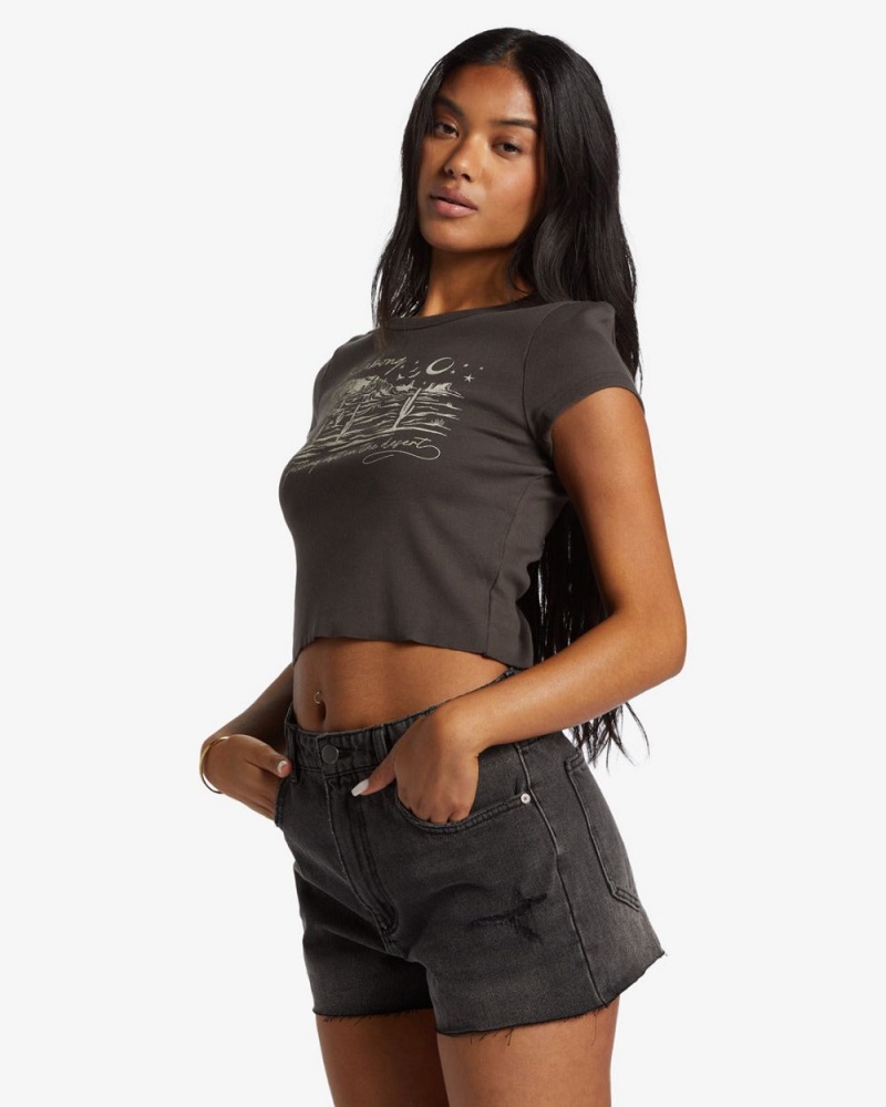 Fade To Black Women's Billabong High Tides Short Denim Shorts | 135269PZC