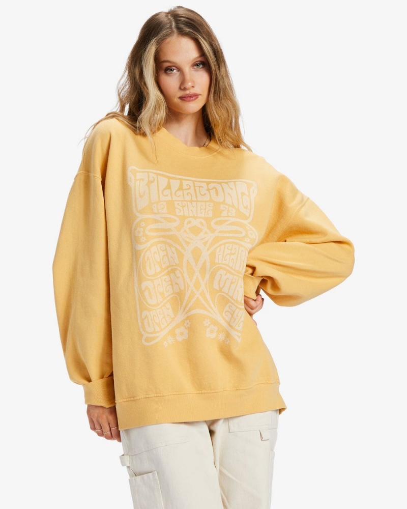 Gold Coast Women's Billabong Ride In Oversized Crewneck Sweatshirt | 498357OVN