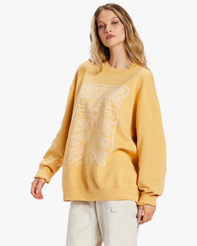 Gold Coast Women's Billabong Ride In Oversized Crewneck Sweatshirt | 498357OVN