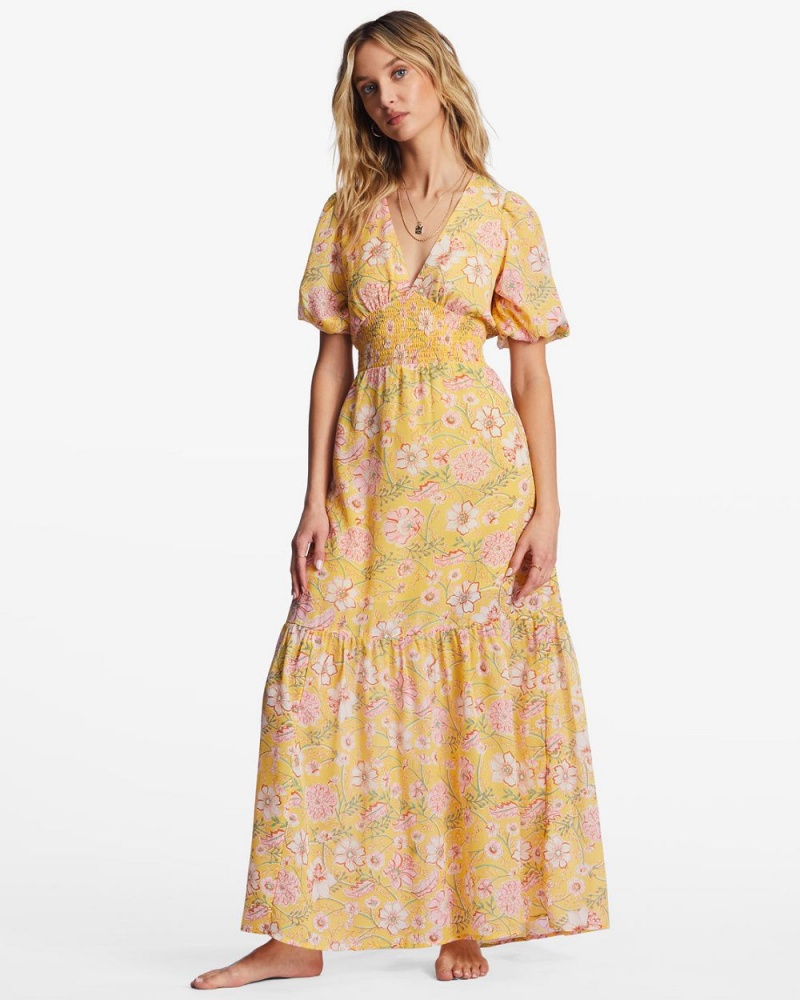 Golden Peach Women's Billabong Spellbound Maxi Dress | 320198CFE