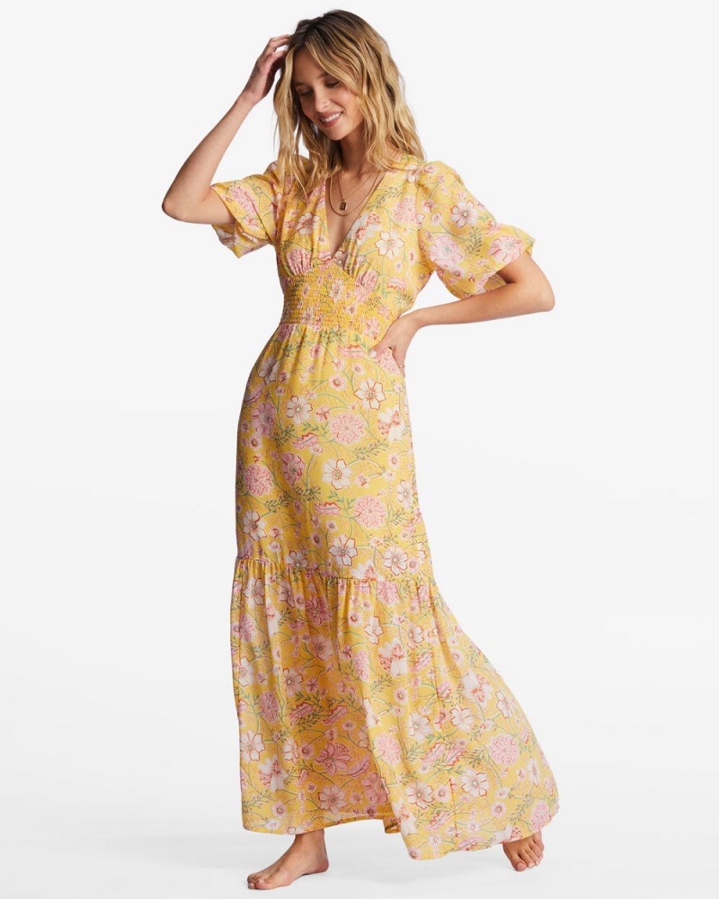 Golden Peach Women's Billabong Spellbound Maxi Dress | 320198CFE