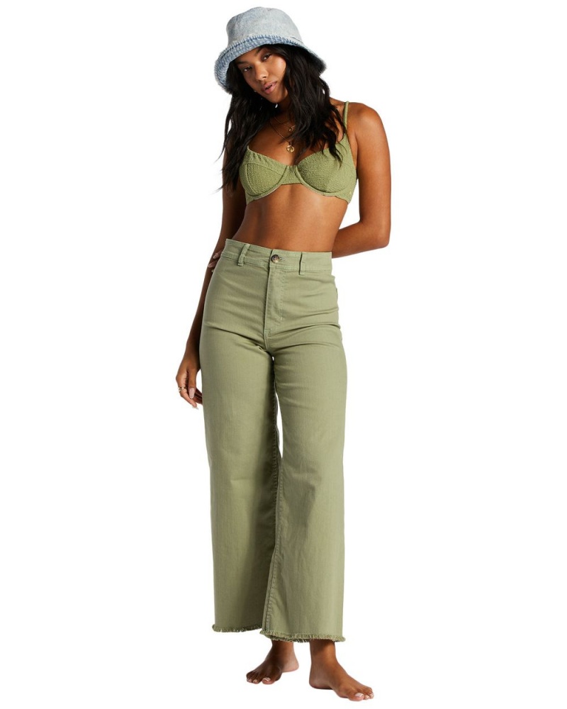 Green Eyes Women's Billabong Free Fall High-Waist Pants | 534910LJD