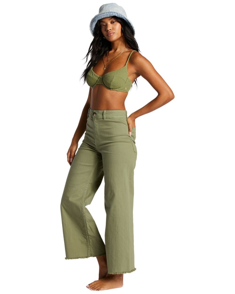 Green Eyes Women's Billabong Free Fall High-Waist Pants | 534910LJD