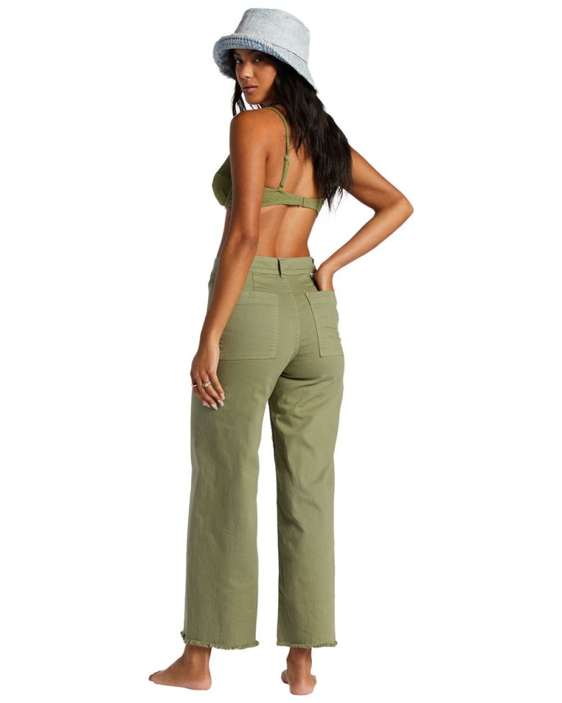 Green Eyes Women's Billabong Free Fall High-Waist Pants | 534910LJD