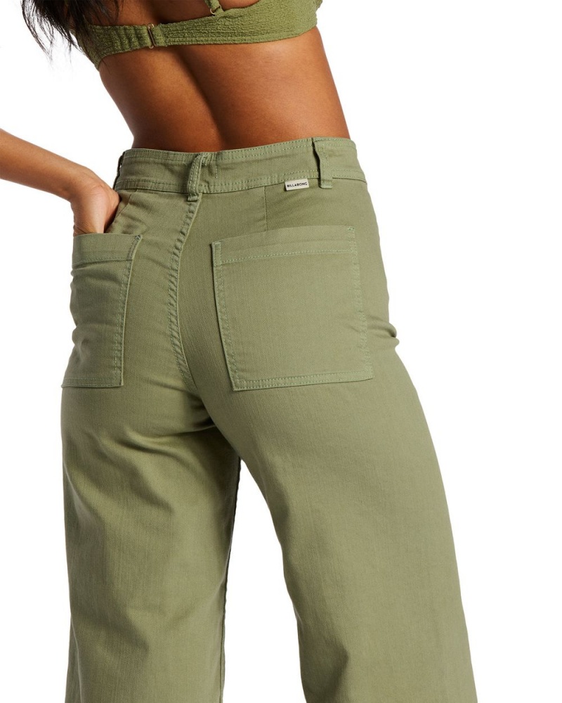 Green Eyes Women's Billabong Free Fall High-Waist Pants | 534910LJD