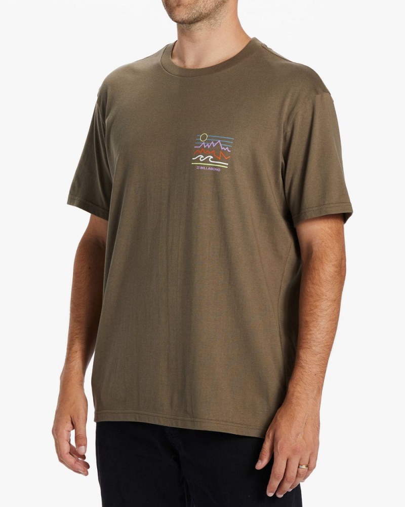 Green Men's Billabong Peak T-Shirt | 903182EST